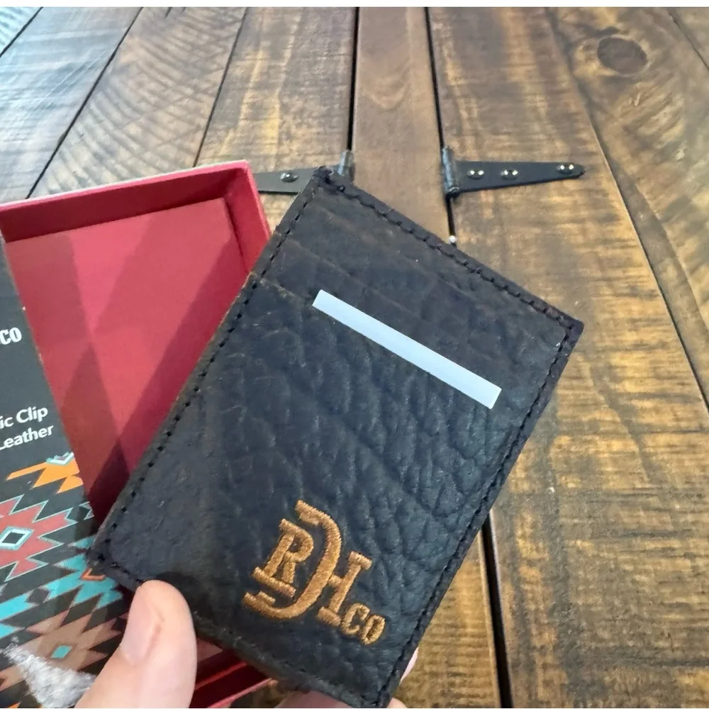 Red Dirt Hat Dark Brown Leather Wallet w/Money Clip